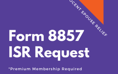 ISR 105:  Form 8857, Request for Innocent Spouse Relief